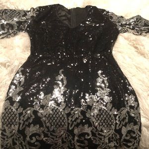 Black party sequin dress